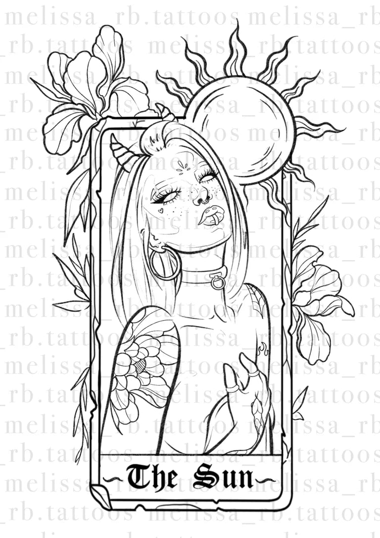 The Sun Tarot Card Tattoo Ticket